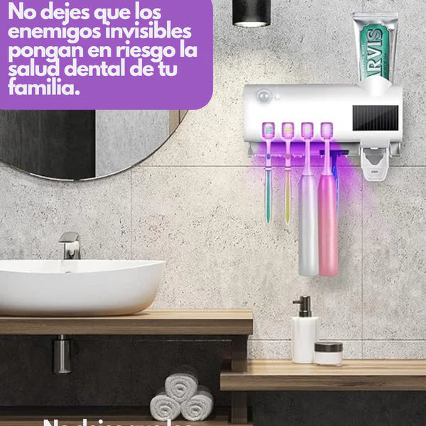 DISPENSADOR CREMA DENTAL Y SOPORTE ESTERILIZADOR